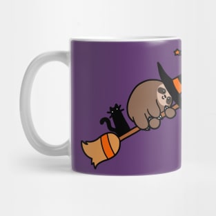 Witch Sloth on Broomstick Mug